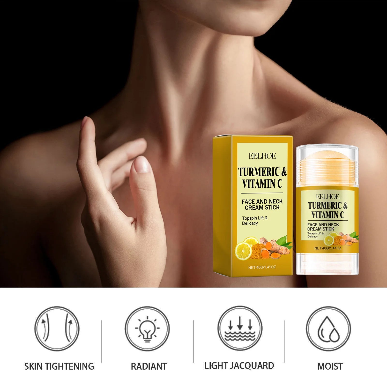 Vitamin C Turmeric Face Neck Cream Stick for  Moisturizing Skin Care