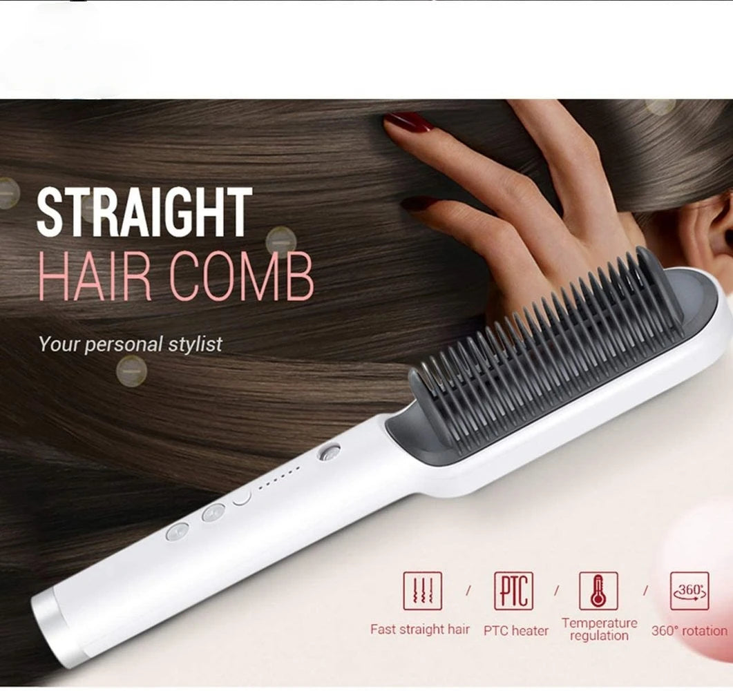 Electric Hair Brush Straightener Heating Combs Women Hair Styler Curling Iron Fast Hot Comb Heating Curler Hair Caring Tools