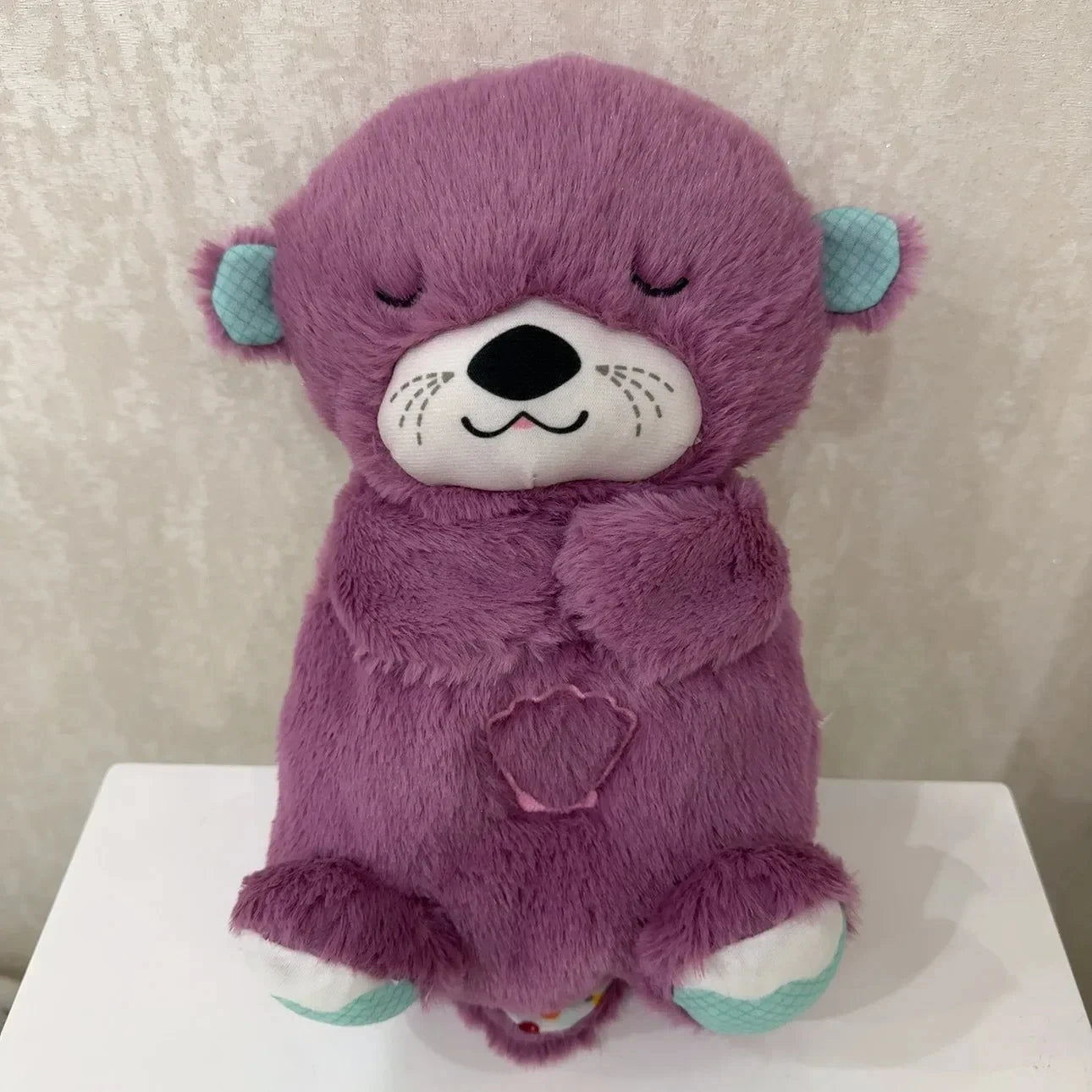 New Baby Breath Baby Bear Soothes Otter Plush Toy Doll Toy Child Soothing Music Sleep Companion Sound And Light Doll Toy Gifts