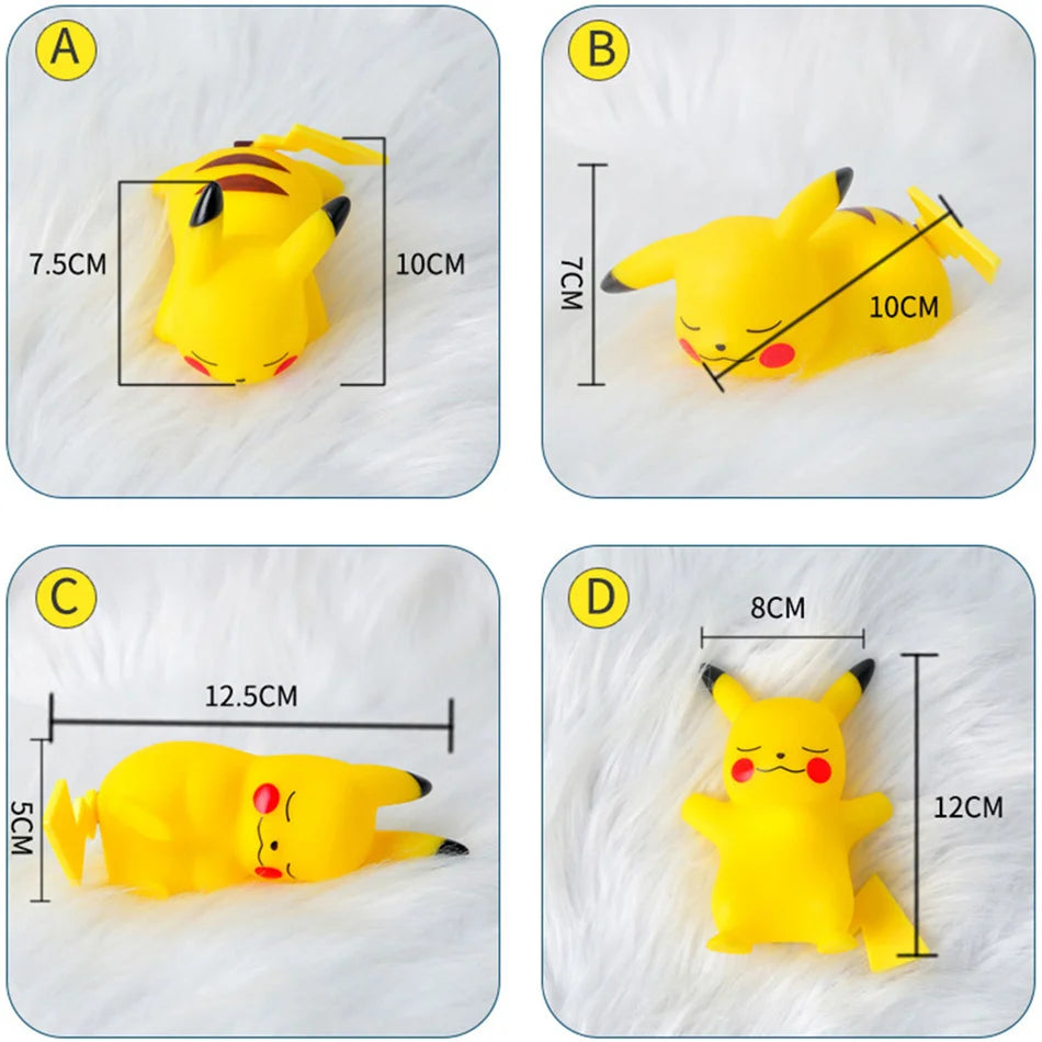 Pokemon Pikachu Night Light Cute Anime Soft Light Bedroom Bedside LED Light Room Decoration Christmas Children's Toy Gift