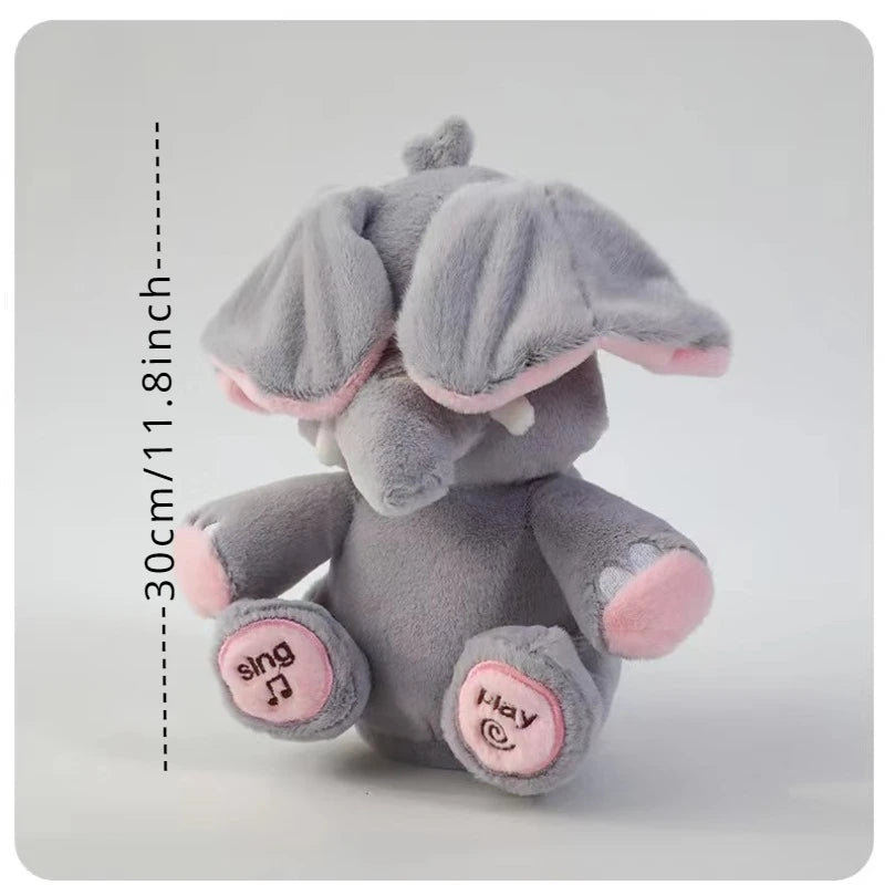 Animated Elephant Toys Plush Singing Elephant with Ears Moving Electric Plush Toy Cute