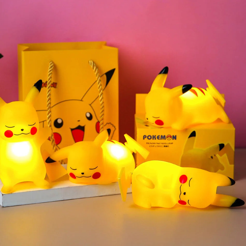 Pokemon Pikachu Night Light Cute Anime Soft Light Bedroom Bedside LED Light Room Decoration Christmas Children's Toy Gift