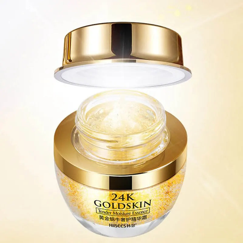 3 Pieces 24K Gold Snail Collagen Cream Moisturizing Skin Care Essence Oil