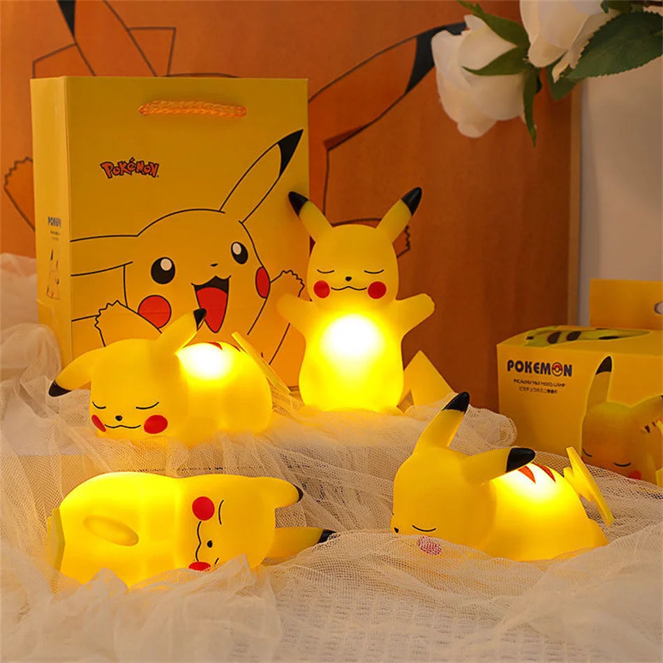 Pokemon Pikachu Night Light Cute Anime Soft Light Bedroom Bedside LED Light Room Decoration Christmas Children's Toy Gift