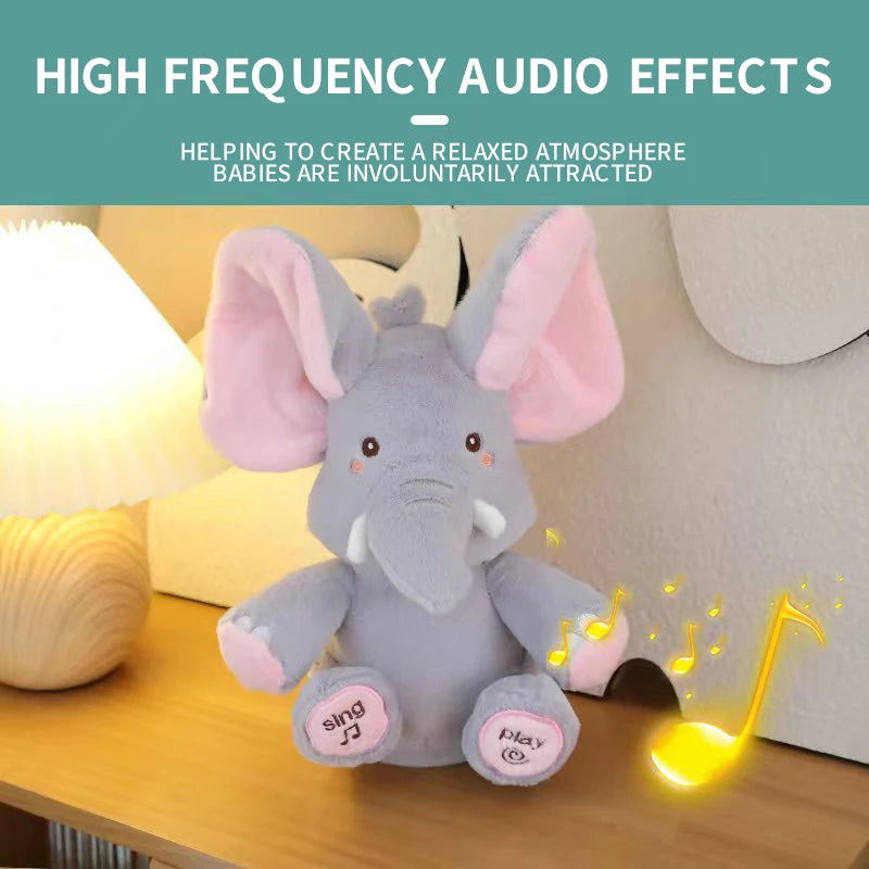 Animated Elephant Toys Plush Singing Elephant with Ears Moving Electric Plush Toy Cute