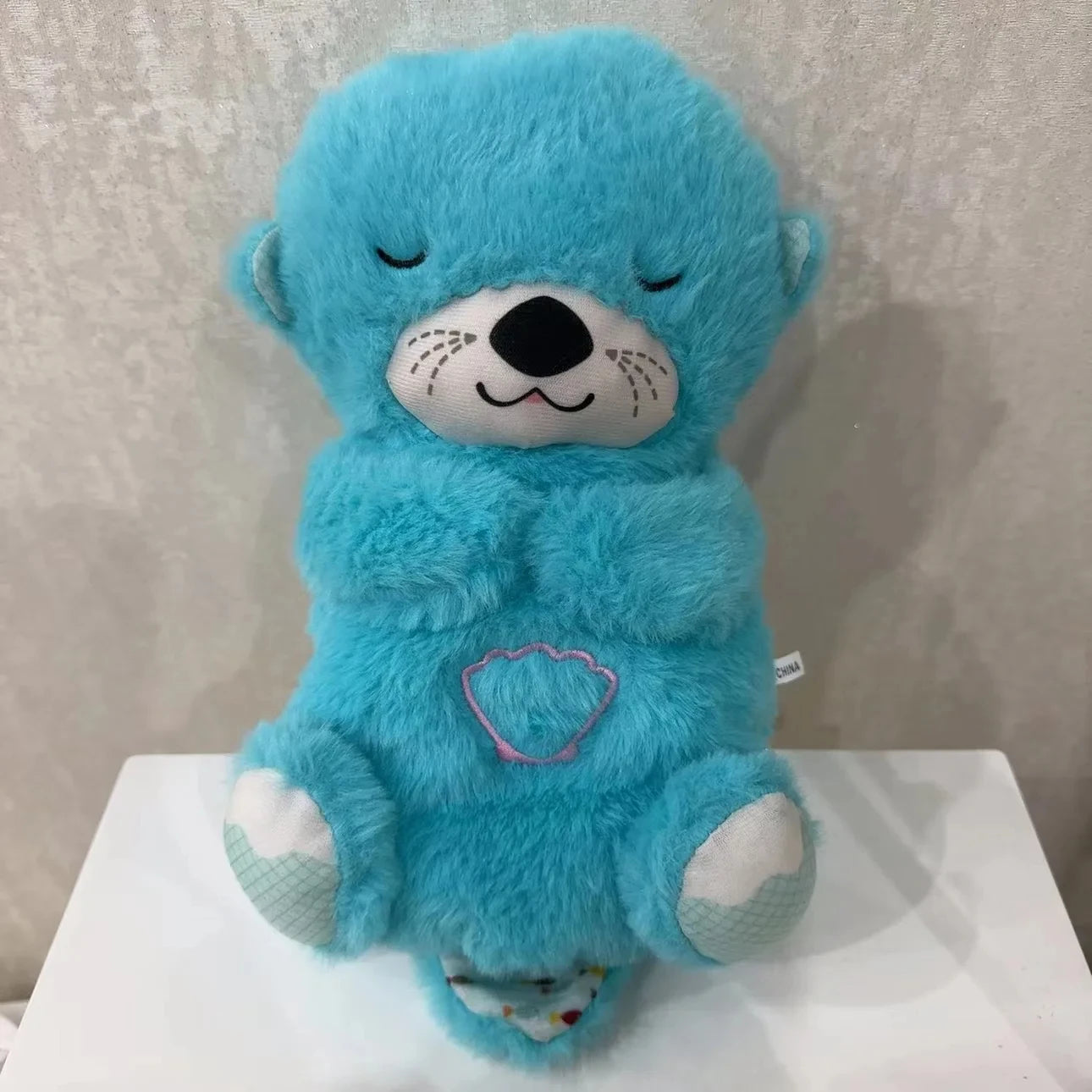 New Baby Breath Baby Bear Soothes Otter Plush Toy Doll Toy Child Soothing Music Sleep Companion Sound And Light Doll Toy Gifts