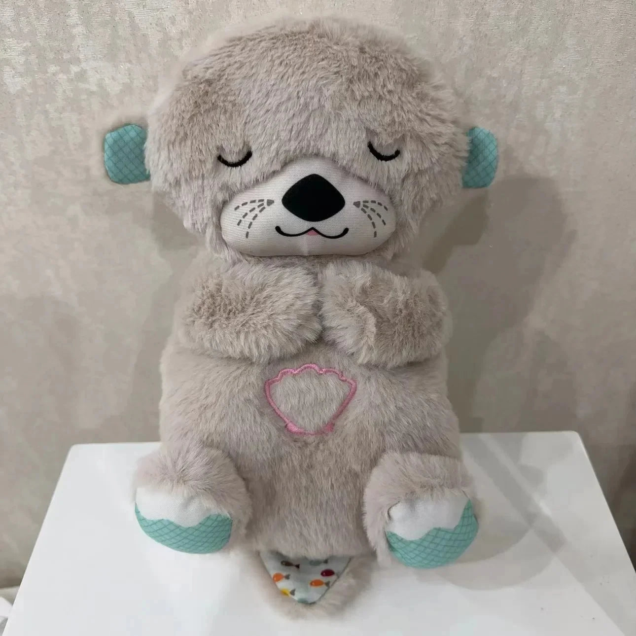 New Baby Breath Baby Bear Soothes Otter Plush Toy Doll Toy Child Soothing Music Sleep Companion Sound And Light Doll Toy Gifts