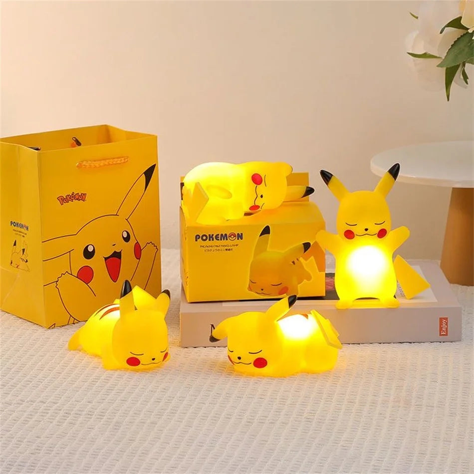 Pokemon Pikachu Night Light Cute Anime Soft Light Bedroom Bedside LED Light Room Decoration Christmas Children's Toy Gift