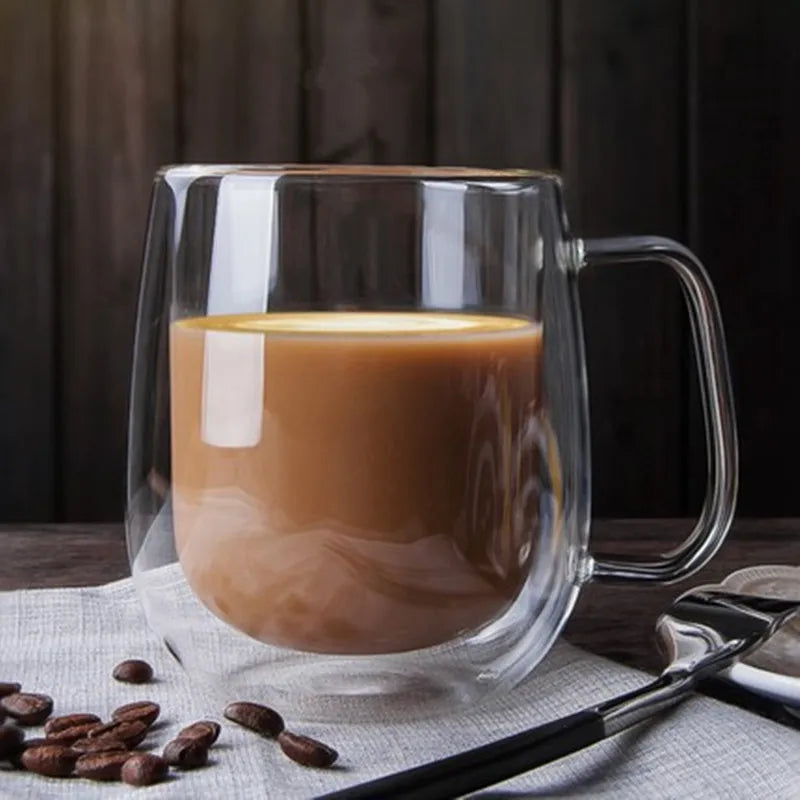 Glass Mug Heat Resistant Handle Coffee Milk