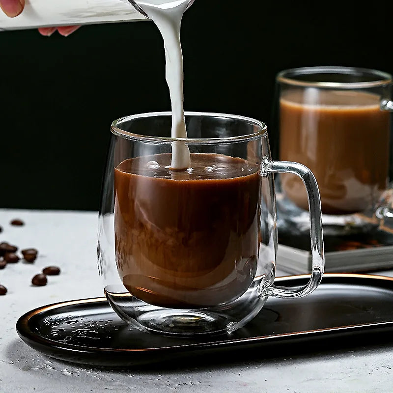 Glass Mug Heat Resistant Handle Coffee Milk