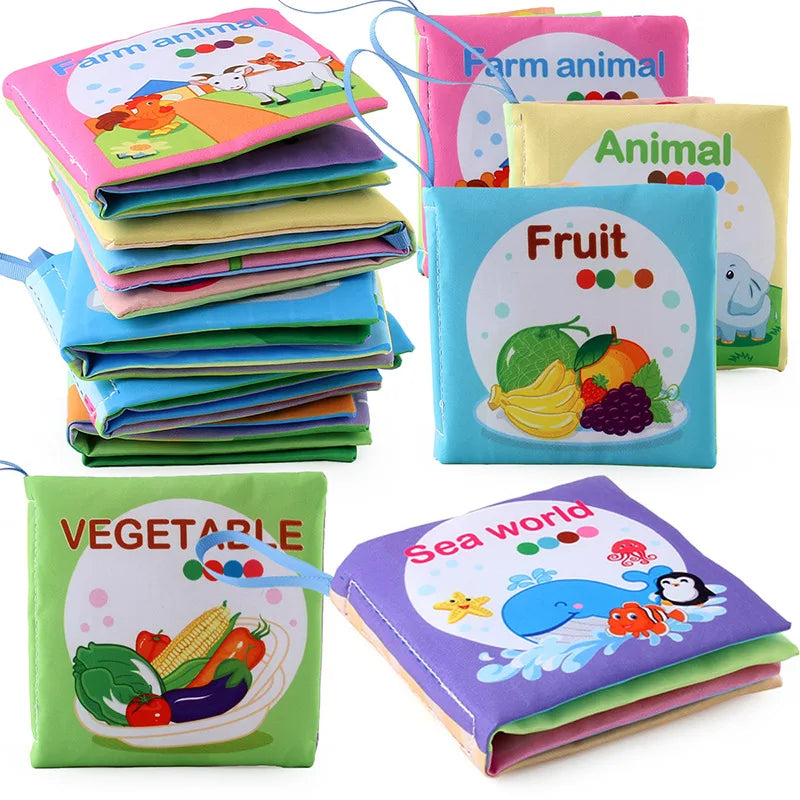 Baby Soft Cloth Book for Newborns 0-12 Months 3D Book Animal Family Cognitive Montessori Early Educational Toys for Kids