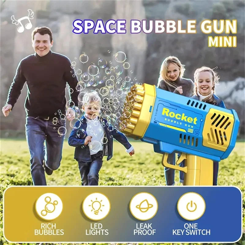 40 Hole Rocket Launcher Handheld Portable Electric Automatic Bubble Gun Party Birthday Gift Toy(without Bubble Water)