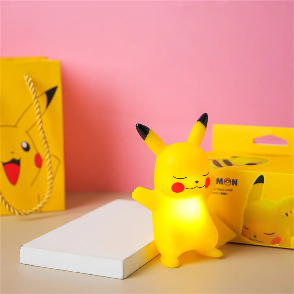 Pokemon Pikachu Night Light Cute Anime Soft Light Bedroom Bedside LED Light Room Decoration Christmas Children's Toy Gift