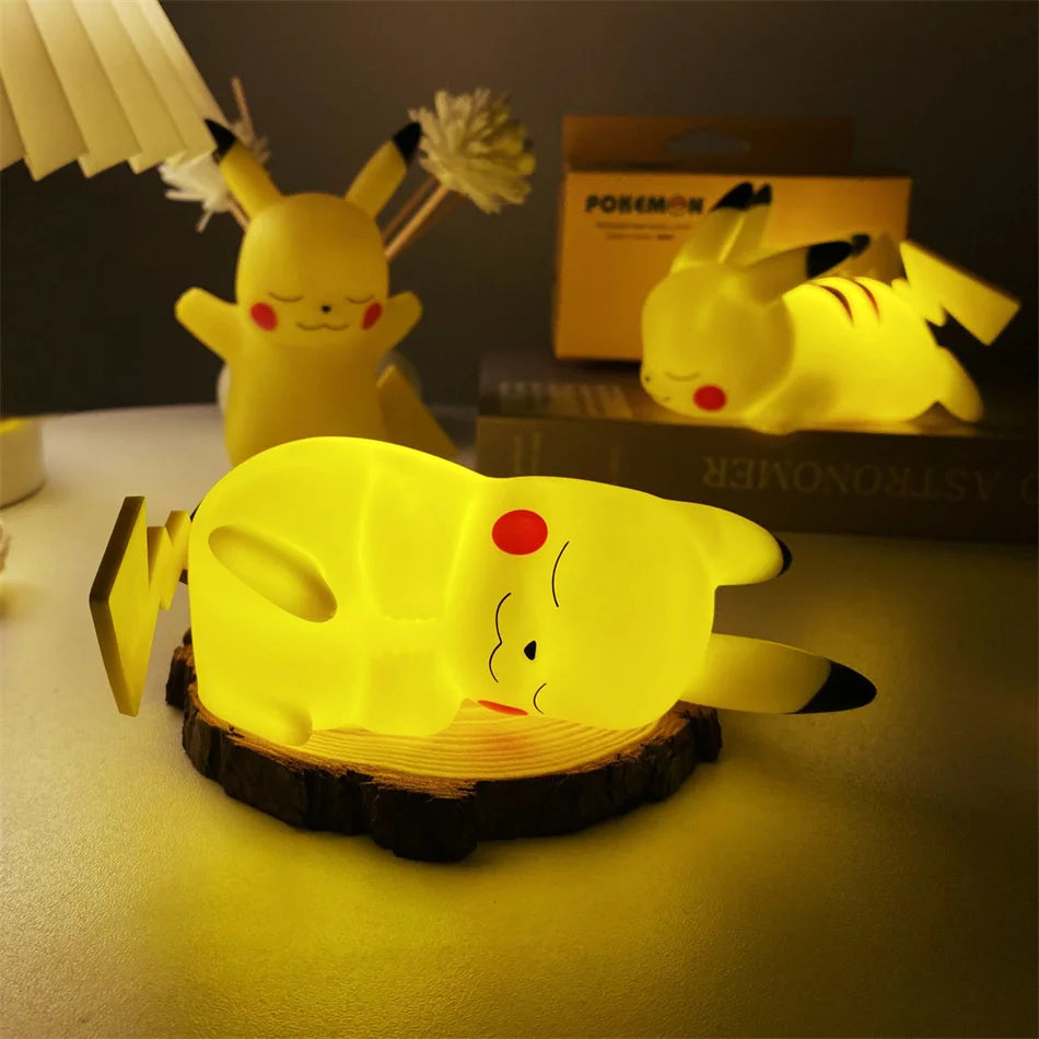 Pokemon Pikachu Night Light Cute Anime Soft Light Bedroom Bedside LED Light Room Decoration Christmas Children's Toy Gift