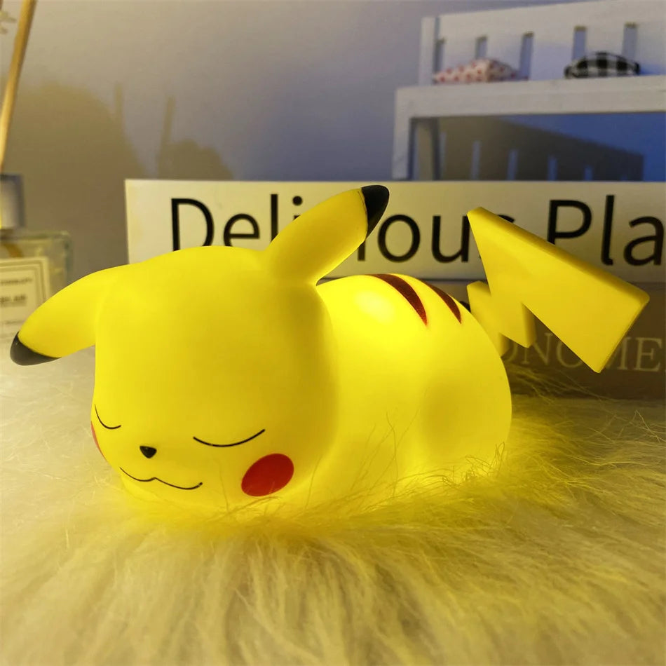 Pokemon Pikachu Night Light Cute Anime Soft Light Bedroom Bedside LED Light Room Decoration Christmas Children's Toy Gift