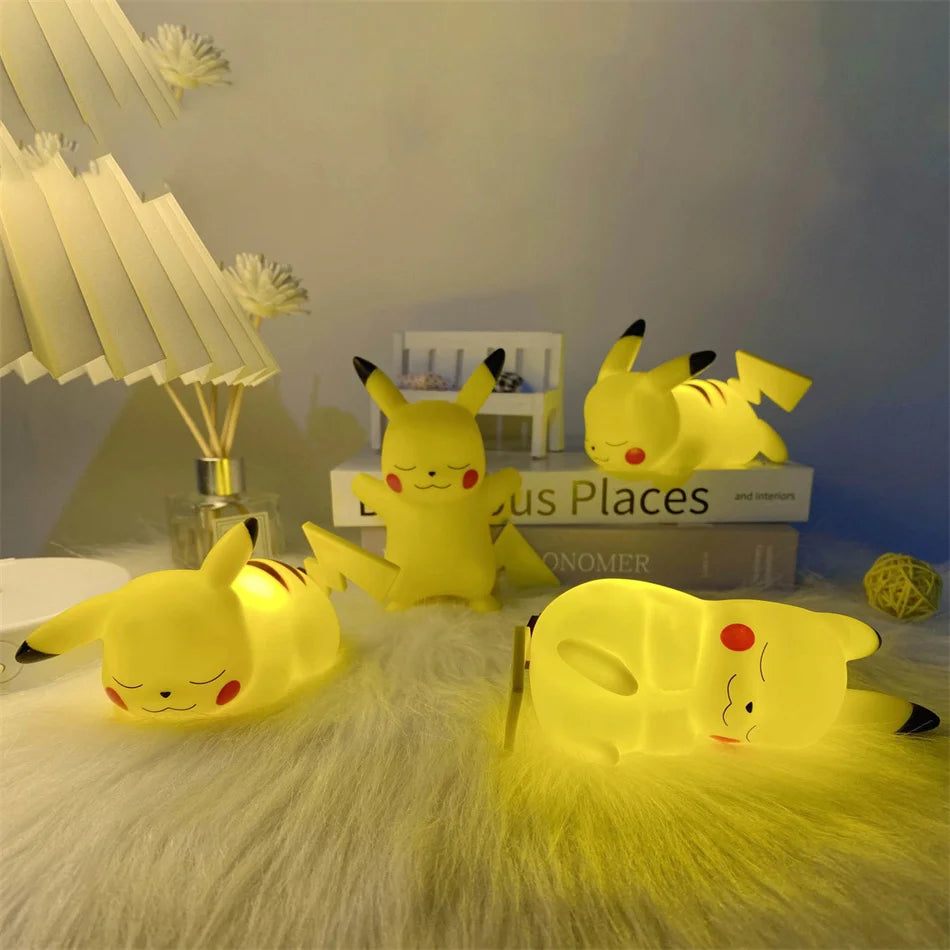 Pokemon Pikachu Night Light Cute Anime Soft Light Bedroom Bedside LED Light Room Decoration Christmas Children's Toy Gift